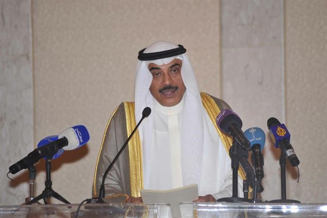 الشيخ صباح الخالد ملقيا كلمته في المؤتمر﻿