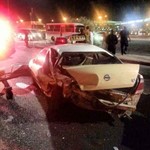 جانب من الحادث الذي شهده الدائري السادس﻿