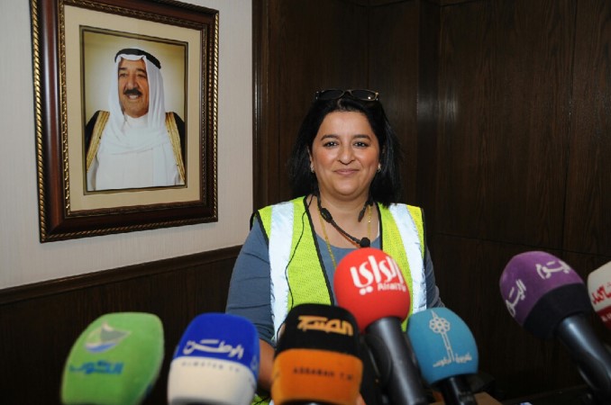 مرنا الفارس خلال مؤتمر صحافي