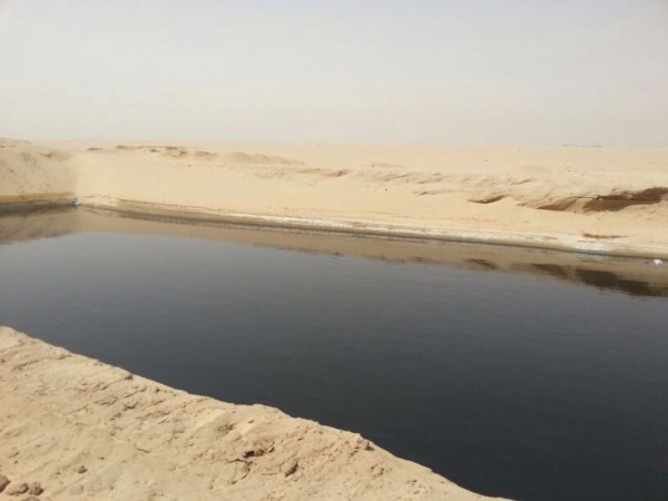 صورة توضح طول البركة الملوثة 