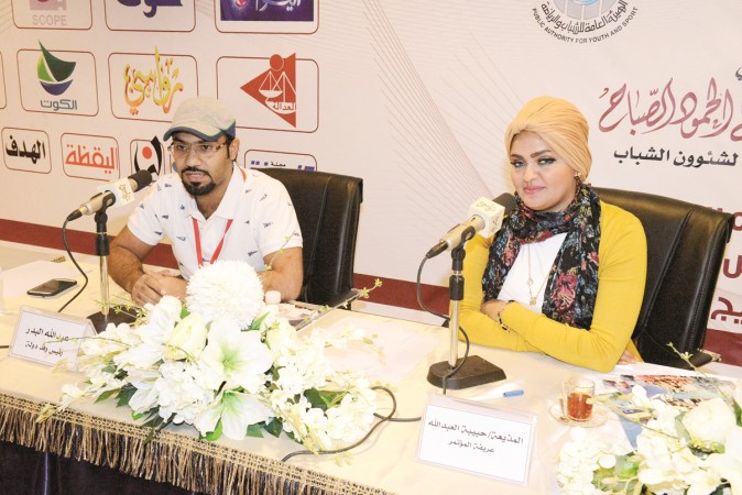 عبدالله البدر اثناء المؤتمر﻿