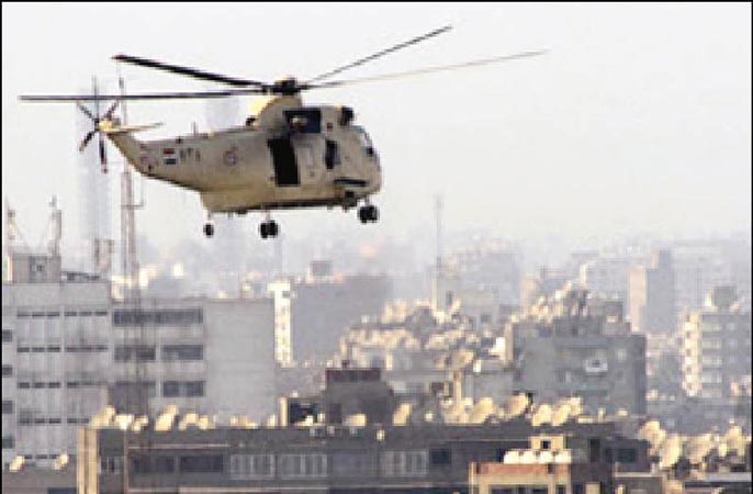 صورة ارشيفية لتحليق طائرة عسكرية مصرية فوق كرداسة