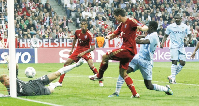 هدف لبايرن في مرمى مان سيتي في مواجهة سابقة للفريقين بدوري ابطال اوروبا