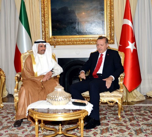 رجب طيب اردوغان لدى استقباله مرزوق الغانم﻿