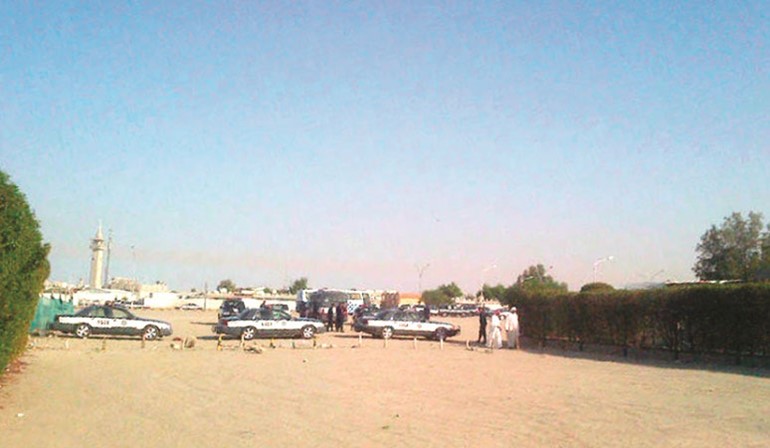 اليات الامن العام تحيط منطقة تيماء﻿