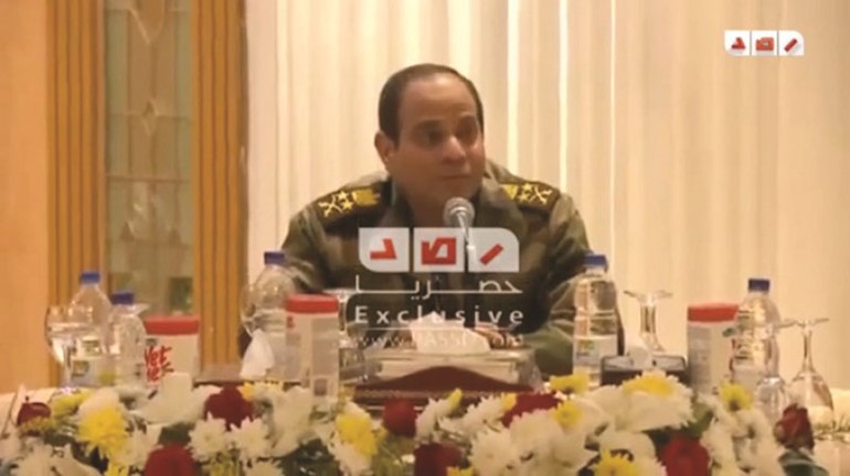 صورة ماخوذة من فيديو رصد لوزير الدفاع الفريق اول عبدالفتاح السيسي