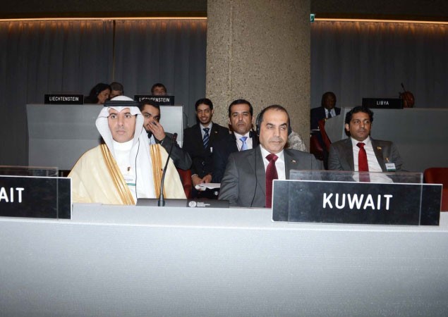 دعبدالله الطريجي وماضي الهاجري في احدى اللجان بالمؤتمر البرلماني الدولي في جنيف