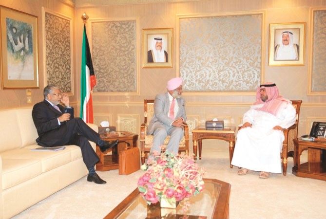 الشيخ ثامر العلي مستقبلا نائب مستشار مجلس الامن القومي الهندي نيهشال ساندهو﻿
