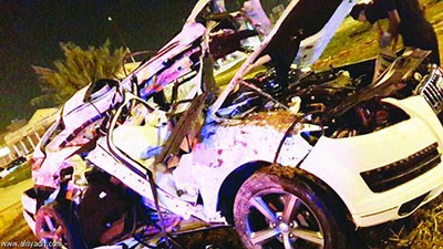 بالصور وفاة 5 أشقاء من عائلة واحدة بحادث مروري في الرياض