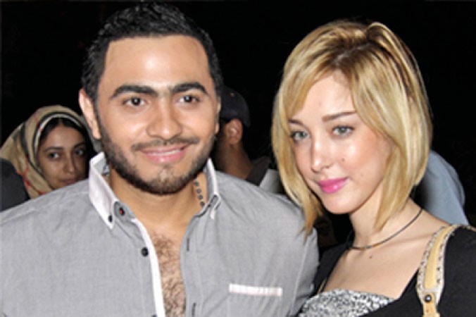تامر حسني وزوجته بسمة بوسيل﻿