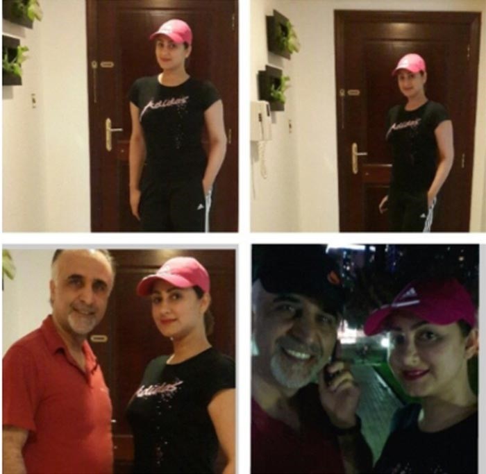 صورة: هيفاء حسين وزوجها خارج البلاتوه بزي رياضي