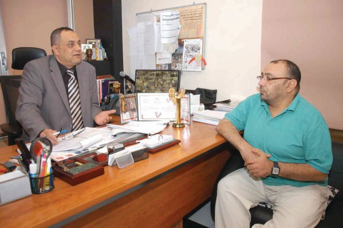 اسامة العبد متحدثا للزميل اسامة دياب﻿