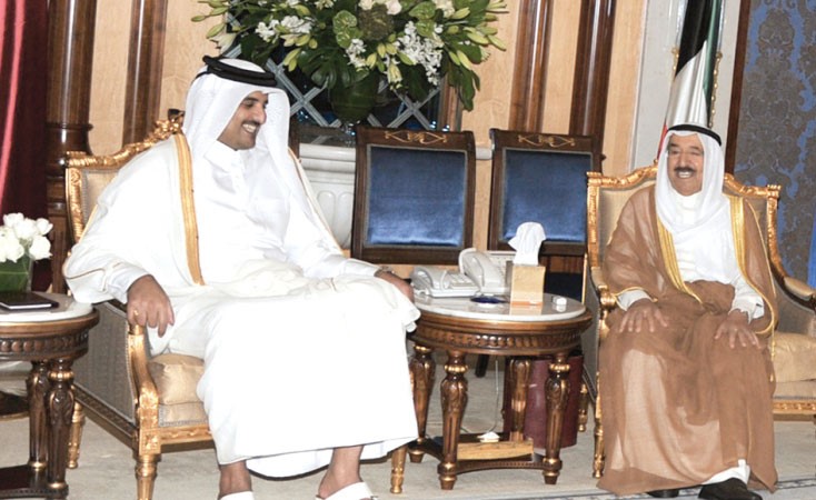 صاحب السمو الامير وامير قطر خلال المباحثات الرسمية ﻿