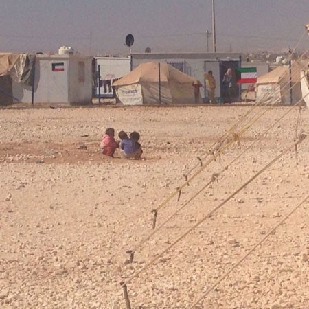 جانب من البيوت في قرية الكويت بمخيم الزعتري شمال الاردن