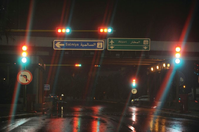 اشارات ضوئية تعطلت جراء الامطار﻿