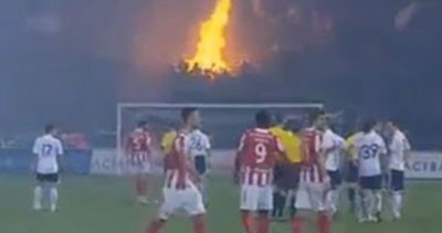 بالفيديو.. الجماهير تشعل النيران فى مدرجات ديربي صربيا 