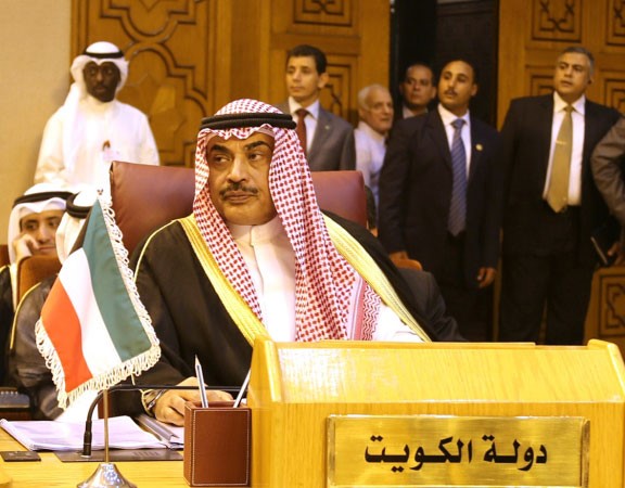الشيخ صباح الخالداثناء مشاركته في اعمال الدورة غير العادية لمجلس جامعة الدول العربية 