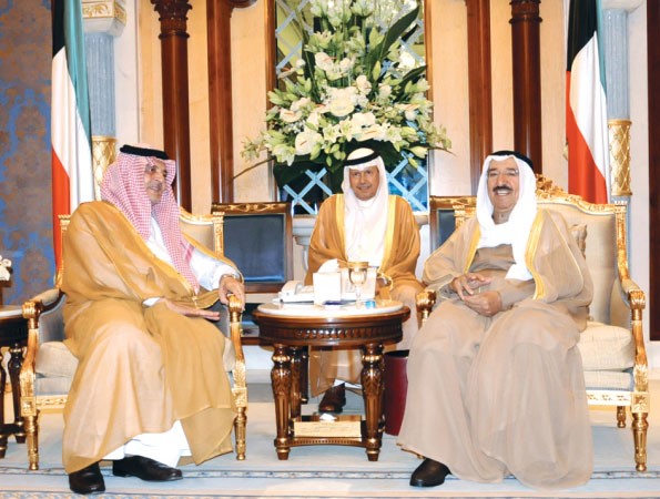 ﻿صاحب السمو الامير الشيخ صباح الاحمد اثناء استقباله صاحب السمو الملكي الامير سعود الفيصل﻿