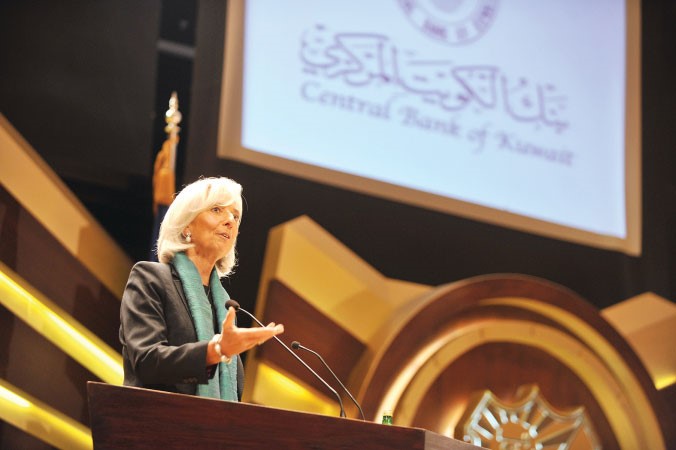 كريستين لاغارد موجهة كلمة للطلبة سعود سالم