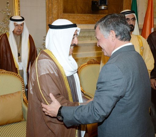 صاحب السمو الامير الشيخ صباح الاحمد مستقبلا العاهل الاردني الملك عبدالله الثاني﻿