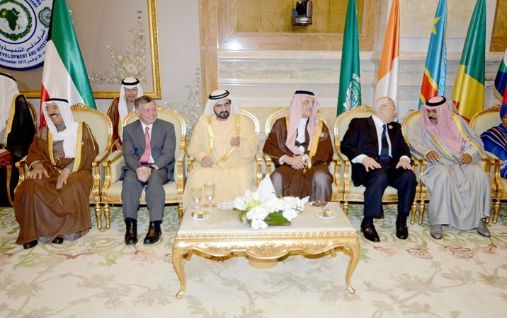 صاحب السمو الامير الشيخ صباح الاحمد والملك عبدالله الثاني وسمو الشيخ محمد بن راشد وصاحب السمو الملكي الامير سعود الفيصل والرئيس عدلي منصور وسمو ولي العهد الشيخ نواف الاحمد﻿
