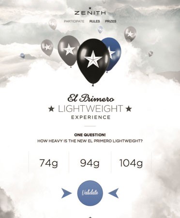 زينيت تدعو مشجعيها للمشاركة في مسابقة«EL PRIMERO LIGHTWEIGHT EXPERIENCE»