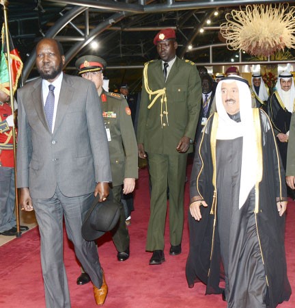  صاحب السمو الامير الشيخ صباح الاحمد خلال استقباله الرئيس سيلفا كير 