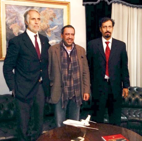 الشيخ احمد الفهد مع سفيرنا في روما الشيخ علي خالد الجابر وجوفاني مالاغو