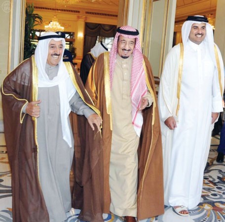 صاحب السمو الملكي الامير سلمان بن عبدالعزيز مرحبا بصاحب السمو الامير وامير قطر﻿