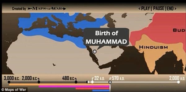 بالفيديو.. 90 ثانية تشرح نشوء الاديان وانتشارها .. و الاسلام الاسرع انتشاراً خلال 5 آلاف عام 