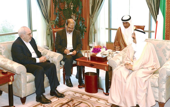 صاحب السمو الامير الشيخ صباح الاحمد مستقبلا دمحمد جواد ظريف ﻿