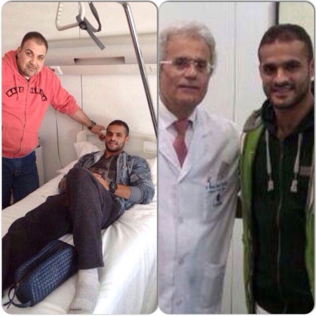 بدر المطوع قبل اجراء العملية الجراحية مع الطبيب الاسباني كولجان﻿