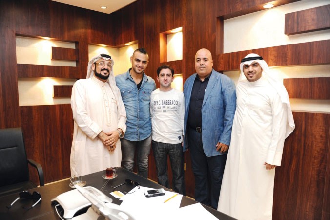 الزميل محمد الحسيني مع سيد الباروكي ومشريف جلال ومحمد العتيبي والزميل عبدالعزيز جاسم