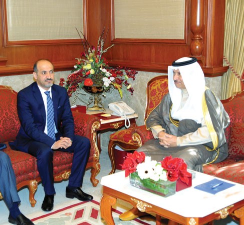 سمو رئيس الوزراء الشيخ جابر المبارك مستقبلا احمد الجربا 