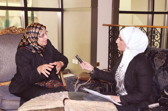 الحقاوي متحدثة الى الزميلة دارين العلي سعود سالم