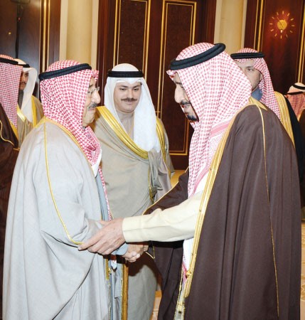 صاحب السمو الامير الشيخ صباح الاحمد خلال استقباله صاحب السمو الملكي الامير سلمان بن عبد العزيز ﻿