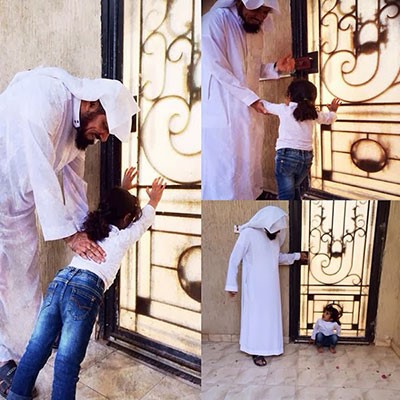 بالصور ... طفلة سلمان العودة تمنعه من السفر