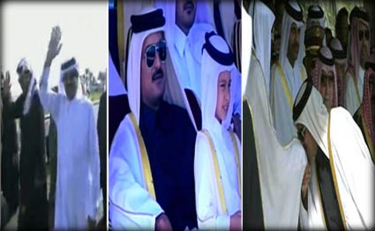 بالفيديو.. أمير قطر الشيخ تميم بن حمد يقبّل يد والده الأمير الشيخ حمد بن خليفة
