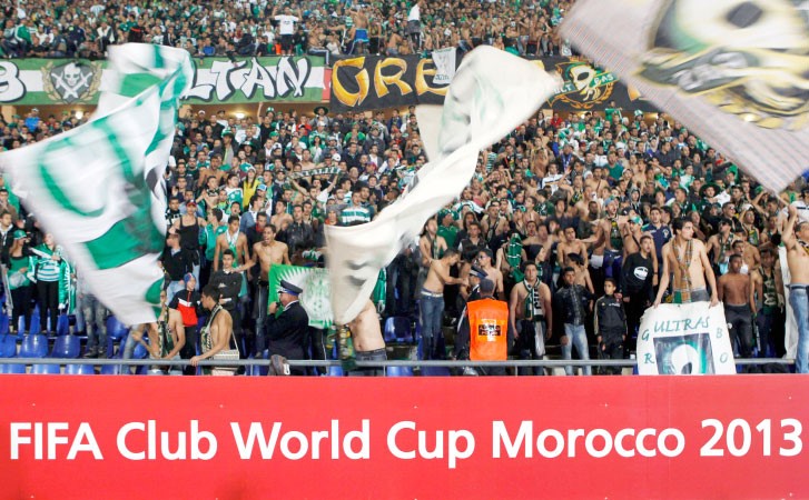 فرحة جماهير الرجاء البيضاوي بالتاهل الى نهائي مونديال الاندية