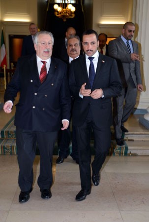 رئيس مجلس الامة مرزوق الغانم ونظيره البلجيكي