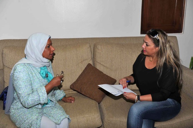دسعاد الطراروة تتحدث للزميلة دانيا شومان 	هاني عبدالله﻿