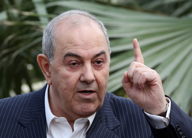 اياد علاوي زعيم القائمة العراقية خلال مؤتمر صحافي امس افپ