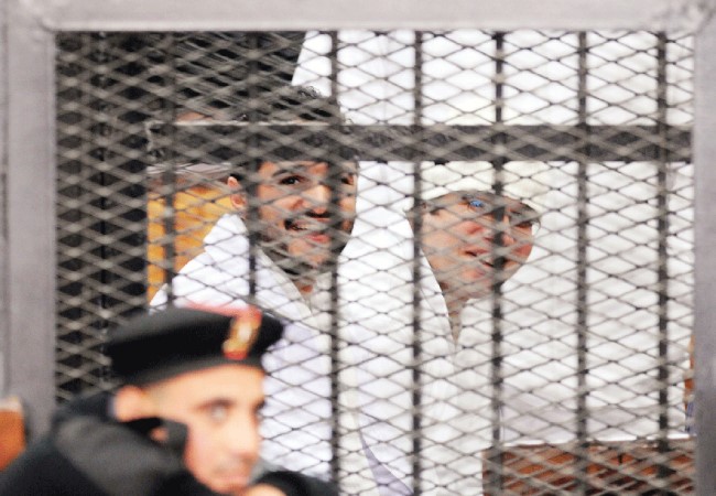 صورة ارشيفية من محاكمة النشطاء الثلاثة