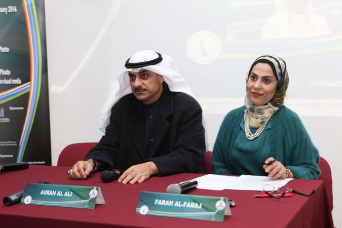 ايمن العلي وفرح الفرج خلال اللقاء﻿