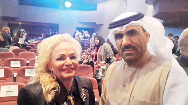 الزميل مفرح الشمري مع المطربة القديرة ليلى عبدالعزيز