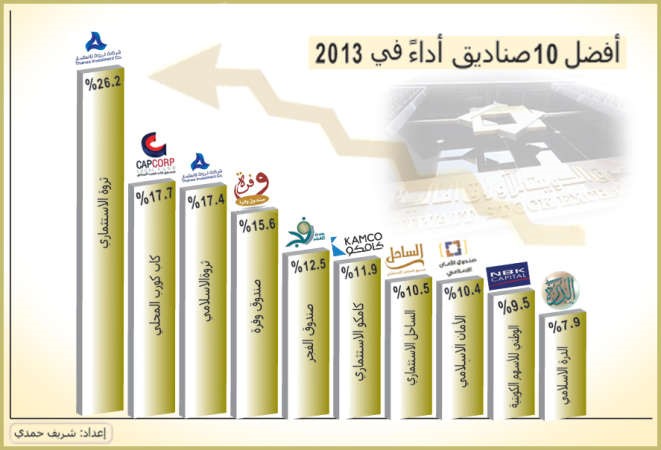 صناديق «ثروة» و«كاب كورب» و«وفرة» الأفضل أداء بـ2013