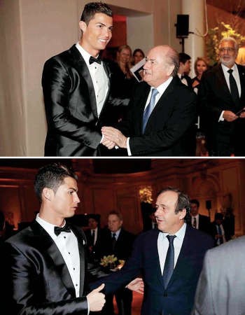 بلاتر وبلاتيني يهنئان رونالدو 