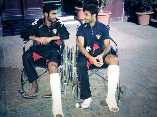 زبن العنزي واحمد الظفيري تعرضا للاصابة في مواجهة اليابان﻿