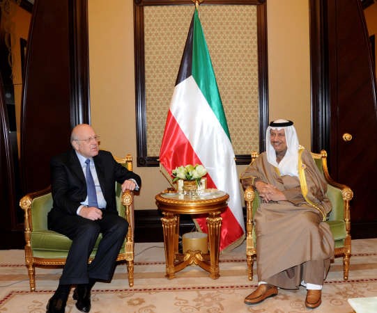 سمو الشيخ جابر المبارك مستقبلا رئيس الوزراء اللبناني نجيب ميقاتي﻿