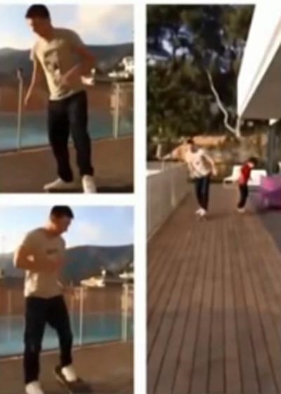 بالفيديو: ميسي يستعرض مهاراته على لوح التزلج